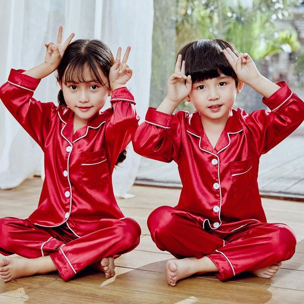 women's sleepwear silk satin pajamas set baby kids suit long sleeve boys girl nightwear summer bathrobe sleepping, Black;red
women's sleepwear silk satin pajamas set baby kids suit long sleeve boys girl nightwear summer bathrobe sleepping, Black;red