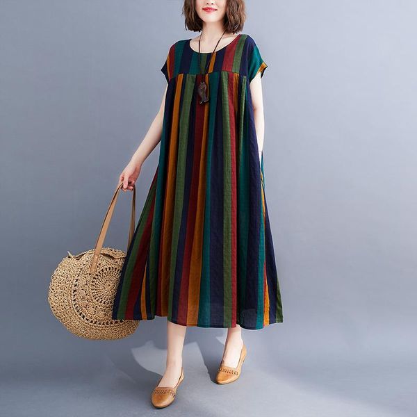 casual dresses women summer fashion oversized o-neck short sleeve striped dress office lady female elegant harajuku rainbow cotton linen, Black;gray
casual dresses women summer fashion oversized o-neck short sleeve striped dress office lady female elegant harajuku rainbow cotton linen, Black;gray
