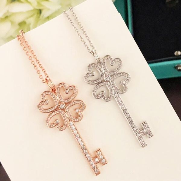 pendant necklaces jewelry 1:1 real925 logo tif shining four-leaf clover love key necklace fashion ity brand women, Silver
pendant necklaces jewelry 1:1 real925 logo tif shining four-leaf clover love key necklace fashion ity brand women, Silver
