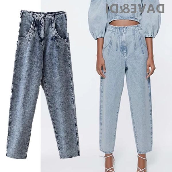 women's jeans street dave&di englandhigh vintage washed mom woman high waist loose harem for women boyfriend, Blue
women's jeans street dave&di englandhigh vintage washed mom woman high waist loose harem for women boyfriend, Blue