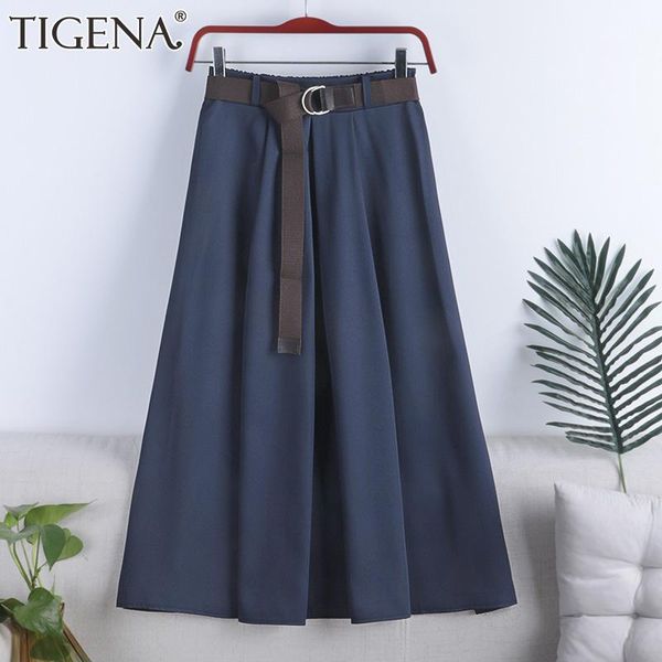 skirts tigena women long skirt 2021 spring summer casual simple style solid belt elastic high waist a line midi female ladies, Black
skirts tigena women long skirt 2021 spring summer casual simple style solid belt elastic high waist a line midi female ladies, Black