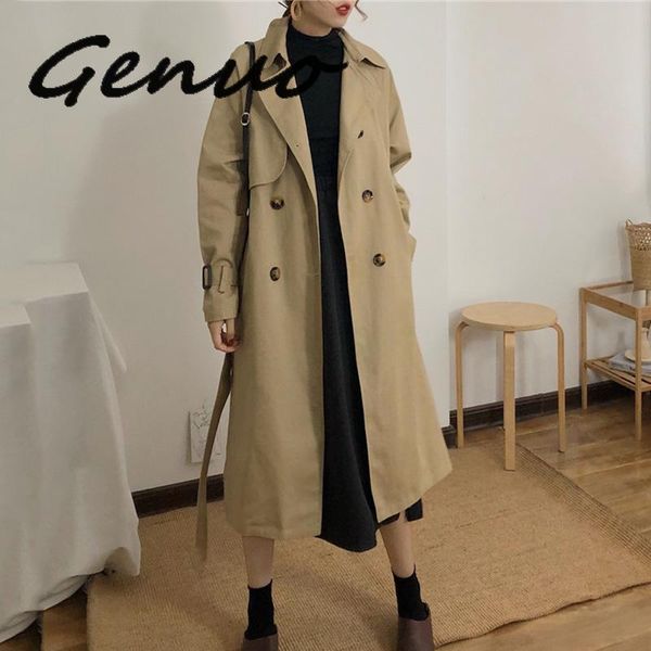 women's trench coats genuo spring and autumn women fashion brand korea style waist belt loose khaki color female casual elegant soft lo, Tan;black
women's trench coats genuo spring and autumn women fashion brand korea style waist belt loose khaki color female casual elegant soft lo, Tan;black