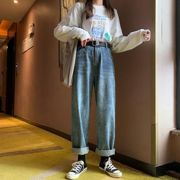 women's jeans ytx096 straight loose wide-leg pants 2021 spring retro hong kong style thin high-waisted women, Blue
women's jeans ytx096 straight loose wide-leg pants 2021 spring retro hong kong style thin high-waisted women, Blue