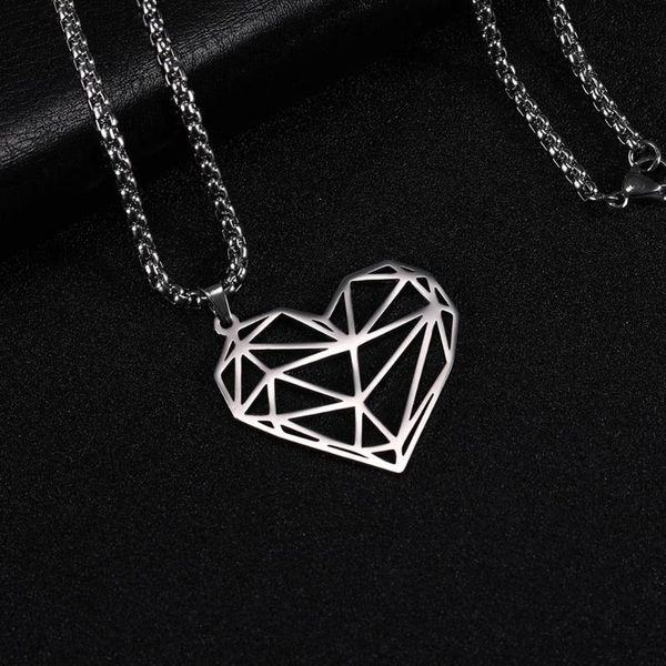 pendant necklaces teamer exquisite geometric heart necklace for women men stainless steel fashion street hip punk party jewelry gifts, Silver
pendant necklaces teamer exquisite geometric heart necklace for women men stainless steel fashion street hip punk party jewelry gifts, Silver