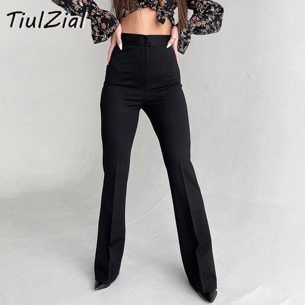 women's pants & capris tiulzial black high waist flare pant 2021 casual women bottom fashion korean long trouser, Black;white
women's pants & capris tiulzial black high waist flare pant 2021 casual women bottom fashion korean long trouser, Black;white
