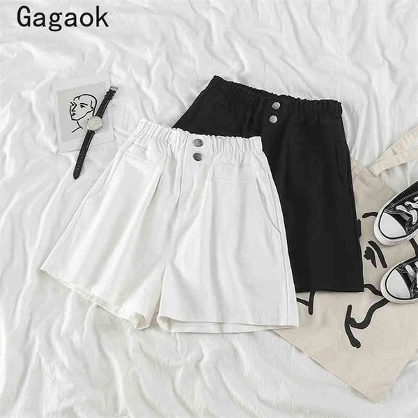 women solid fashion short summer high button fly casual chic wild simple ol female korean style shorts 210531, White;black
women solid fashion short summer high button fly casual chic wild simple ol female korean style shorts 210531, White;black