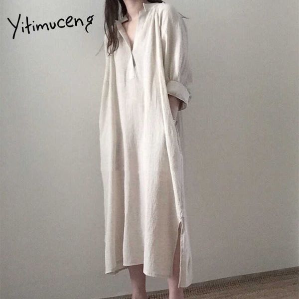 yitimuceng button up dress women midi oversize dresses lantern sleeve high waist beige white spring summer korean fashion 210601, Black;gray
yitimuceng button up dress women midi oversize dresses lantern sleeve high waist beige white spring summer korean fashion 210601, Black;gray