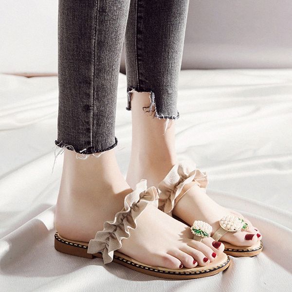 womens fashion pineapple open toe ring sandals wild flat slippers for summer beach s7jn q5ms#, Black
womens fashion pineapple open toe ring sandals wild flat slippers for summer beach s7jn q5ms#, Black