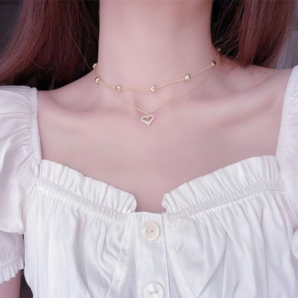 pendant necklaces elegant heart for women girls trendy double layer chains choker necklace fashion jewelry gifts, Silver
pendant necklaces elegant heart for women girls trendy double layer chains choker necklace fashion jewelry gifts, Silver