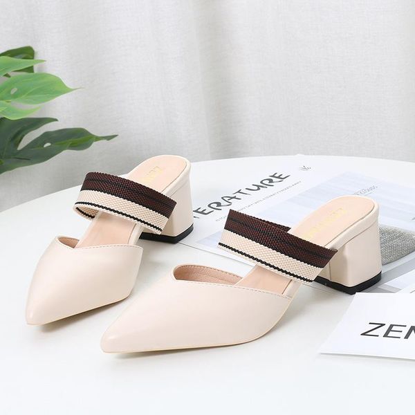 slippers color block fabric band microfiber women slip on pointed toe mules shoes woman flipflops chunky high heels slides mujer, Black
slippers color block fabric band microfiber women slip on pointed toe mules shoes woman flipflops chunky high heels slides mujer, Black