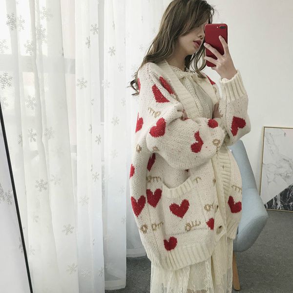 2021 spring spring cardigans v neck long sleeve love single-breasted sweater loose pull femme coats women overcoats, Black;brown
2021 spring spring cardigans v neck long sleeve love single-breasted sweater loose pull femme coats women overcoats, Black;brown