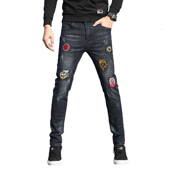 new 2021 mode patch jeans borrowed pencil brook, Blue 
new 2021 mode patch jeans borrowed pencil brook, Blue