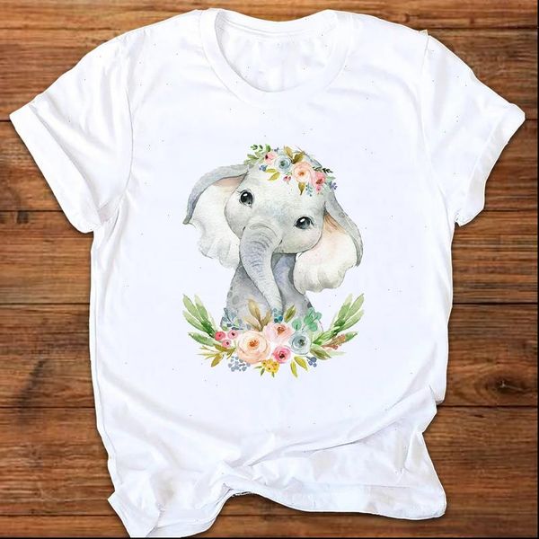 women graphic elephant floral animal funny fashion printing 90s style print clothes lady female t shirt womens t shirt, White
women graphic elephant floral animal funny fashion printing 90s style print clothes lady female t shirt womens t shirt, White