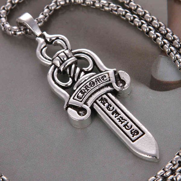 design jewelry silver crosing sword pendant men's punk versatile pearl necklace long round box chain women's
design jewelry silver crosing sword pendant men's punk versatile pearl necklace long round box chain women's