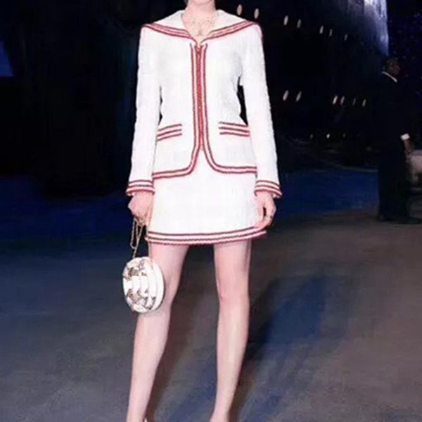 two piece dress holiday vacation woman 2 sets sailor collar long sleeve zipper patchwork bow decoration coats short skirts, White
two piece dress holiday vacation woman 2 sets sailor collar long sleeve zipper patchwork bow decoration coats short skirts, White