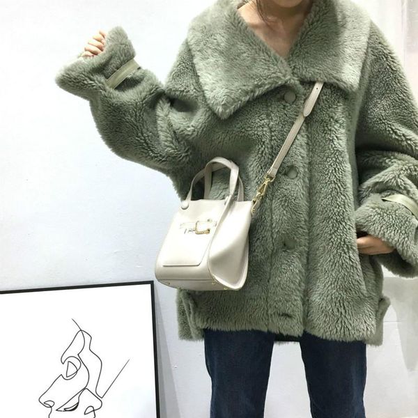 women's fur & faux real coat female autumn winter women clothes 2021 elegant 100% wool jacket korean vintage sheep shearling 1105, Black
women's fur & faux real coat female autumn winter women clothes 2021 elegant 100% wool jacket korean vintage sheep shearling 1105, Black