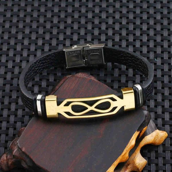 fashion high-end golden personality charm ladies bracelet black leather stainless steel bracelet button men's wholesale, Golden;silver
fashion high-end golden personality charm ladies bracelet black leather stainless steel bracelet button men's wholesale, Golden;silver