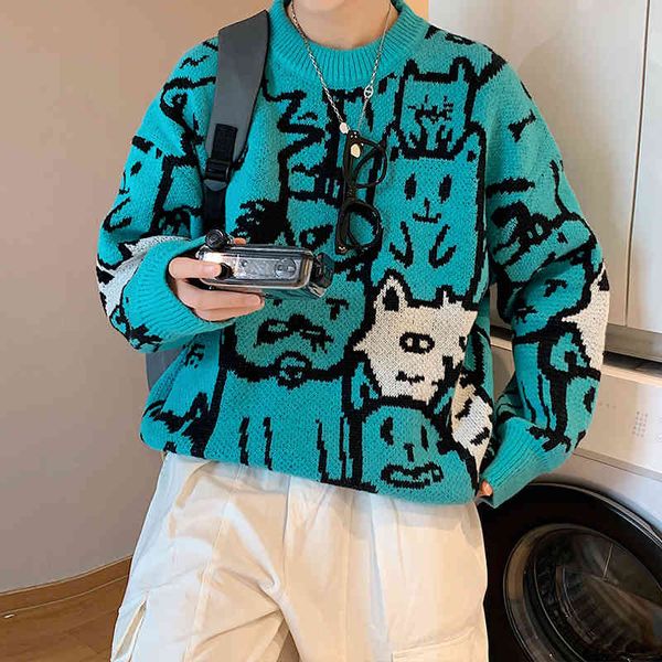 men's sweaters new design sweater funny graffiti print casual long sleeve over fit knitwear fashion college clothing boy pullover, White;black
men's sweaters new design sweater funny graffiti print casual long sleeve over fit knitwear fashion college clothing boy pullover, White;black