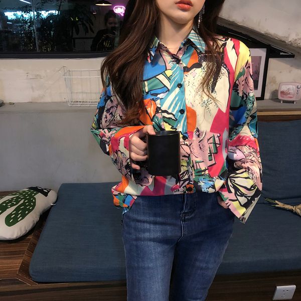 2021 new vintage color block women shirts colorful abstract painting print long sleeve blouse sping clothing 2x4d, White
2021 new vintage color block women shirts colorful abstract painting print long sleeve blouse sping clothing 2x4d, White