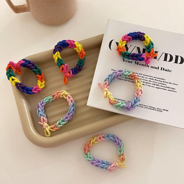 hair accessories super- rainbow braided rope hand loop candy color band leather jewelry dual-purpose bracelet, Slivery;white
hair accessories super- rainbow braided rope hand loop candy color band leather jewelry dual-purpose bracelet, Slivery;white