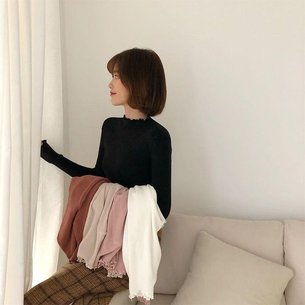 turtleneck ruched women sweater high elastic solid 2021 fall winter fashion sweater women slim knitted pullovers pink white, White;black
turtleneck ruched women sweater high elastic solid 2021 fall winter fashion sweater women slim knitted pullovers pink white, White;black