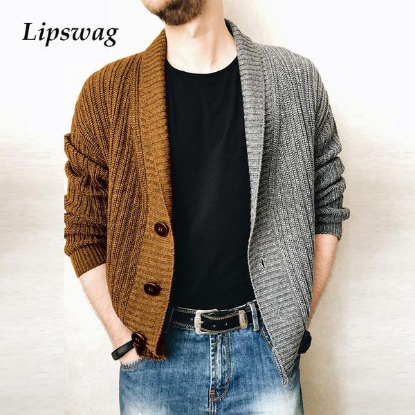 men's sweaters fashion contrast color knit cardigan sweater men casual long sleeve buttoned autumn winter slim jackets mens streetwear, White;black
men's sweaters fashion contrast color knit cardigan sweater men casual long sleeve buttoned autumn winter slim jackets mens streetwear, White;black