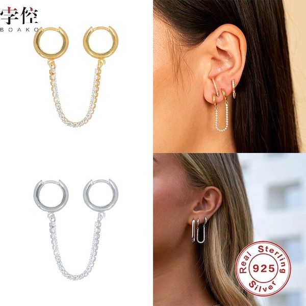 hoop & huggie boako 1pcs s925 silver earring for women 2021 pendiente piercing ohrringe cz chian earrings aretes luxury jewelry girl gift, Golden;silver
hoop & huggie boako 1pcs s925 silver earring for women 2021 pendiente piercing ohrringe cz chian earrings aretes luxury jewelry girl gift, Golden;silver