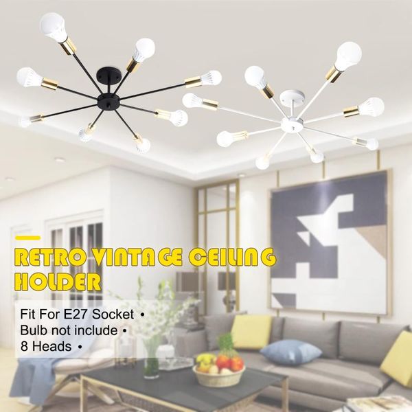 chandeliers e27 light vintage industrial lights edison 8 chandelier fixture black white not included bulb 85-265v
chandeliers e27 light vintage industrial lights edison 8 chandelier fixture black white not included bulb 85-265v