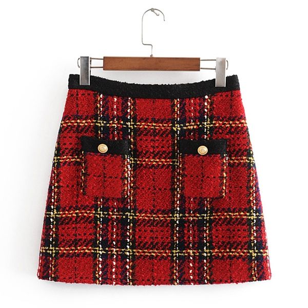 chic pockets buttons tweed skirts women fashion casual plaid skirt elegant ladies a line mini skirts casual faldas 210309, Black
chic pockets buttons tweed skirts women fashion casual plaid skirt elegant ladies a line mini skirts casual faldas 210309, Black