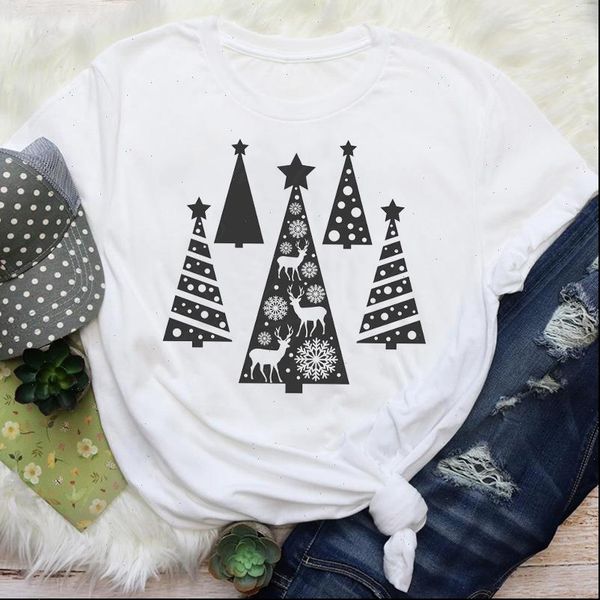 women tree deer geometric year 90s holiday merry christmas graphic tees clothes print lady female t shirt, White
women tree deer geometric year 90s holiday merry christmas graphic tees clothes print lady female t shirt, White