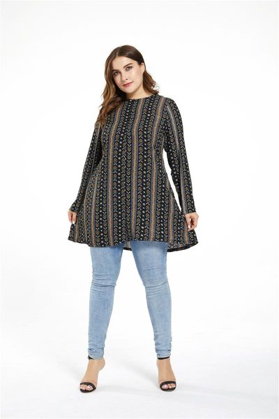 plus size t-shirt autumn women casual loose o neck long sleeve striped printed clothing ropa de mujer chemise femme, Black
plus size t-shirt autumn women casual loose o neck long sleeve striped printed clothing ropa de mujer chemise femme, Black