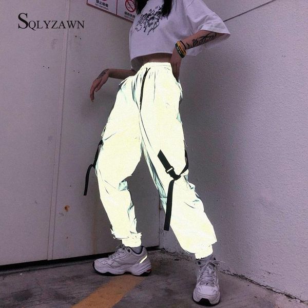women's pants & capris hip hop reflective trousers buckle button patchwork pocket men and women drawstring high-waisted casual loose sw, Black;white
women's pants & capris hip hop reflective trousers buckle button patchwork pocket men and women drawstring high-waisted casual loose sw, Black;white