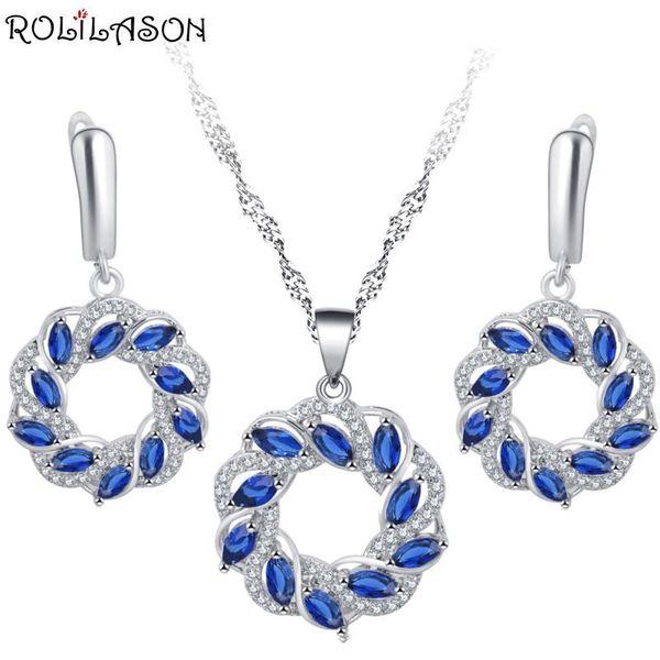 earrings & necklace rolilason small fresh blue crystal zircon / pendant romantic valentine's day gift js807, Silver
earrings & necklace rolilason small fresh blue crystal zircon / pendant romantic valentine's day gift js807, Silver
