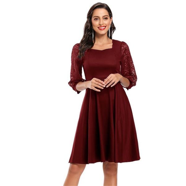 women dresses 2021 spring summer square neck three quarter lantern sleeves lace patchwork casual dress vestidos dx2104, Black;gray
women dresses 2021 spring summer square neck three quarter lantern sleeves lace patchwork casual dress vestidos dx2104, Black;gray