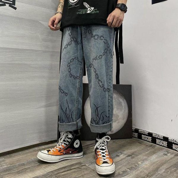 men's jeans men designer for graffiti printed straight wide-leg pants loose all-match trend oversize streetwear clothing, Blue
men's jeans men designer for graffiti printed straight wide-leg pants loose all-match trend oversize streetwear clothing, Blue