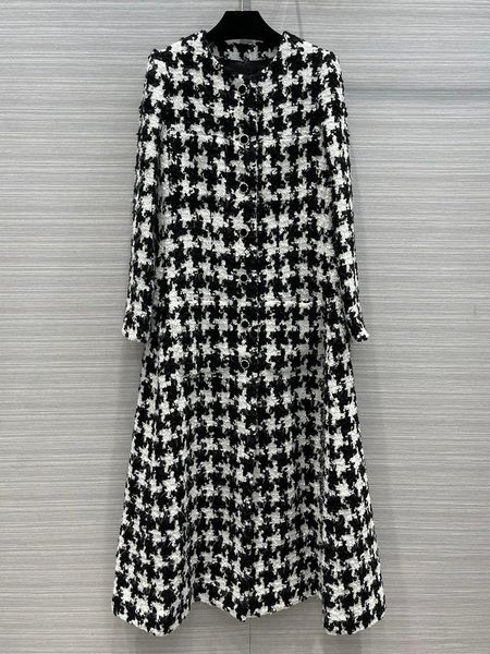 women's jackets 2021 runway temperament fashion woolen tweed long jacket women black white houndstooth ankle-length coat lady, Black;brown
women's jackets 2021 runway temperament fashion woolen tweed long jacket women black white houndstooth ankle-length coat lady, Black;brown
