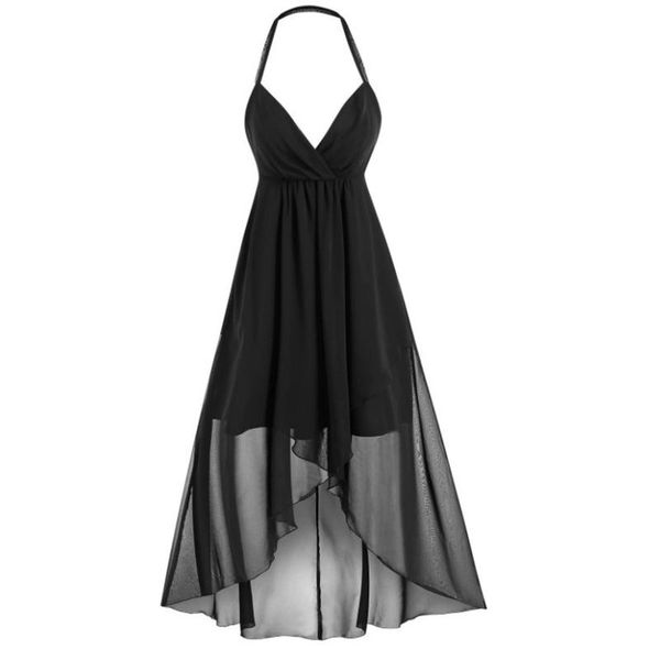 casual dresses chiffon ruffles dress plus size spaghetti strap solid color high waist mesh halter knee-high ladies party, Black;gray
casual dresses chiffon ruffles dress plus size spaghetti strap solid color high waist mesh halter knee-high ladies party, Black;gray