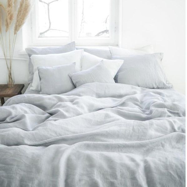 bedding sets french grey pure flax four-piece linen set luxury washed single and double person quilt cover sheet 50x75cm pillowcases
bedding sets french grey pure flax four-piece linen set luxury washed single and double person quilt cover sheet 50x75cm pillowcases