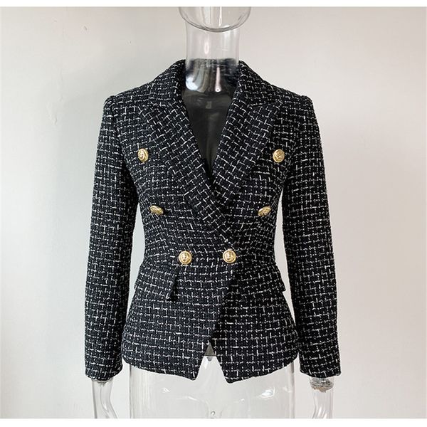 2021 autumn winter jacket women gold double breasted wool blends plaid tweed short jacket fashion black coat, Black;red
2021 autumn winter jacket women gold double breasted wool blends plaid tweed short jacket fashion black coat, Black;red