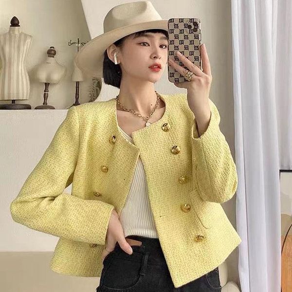women's jackets 2021 autumn winter korean tweed for women elegant o-neck long sleeve wool blends coat ladies solid outwear, Black;brown
women's jackets 2021 autumn winter korean tweed for women elegant o-neck long sleeve wool blends coat ladies solid outwear, Black;brown
