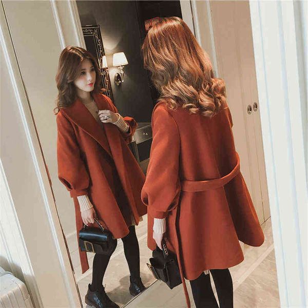 2021 autumn and winter korean version small man thickened woolen coat women loose thin short lantern sleeve, Black
2021 autumn and winter korean version small man thickened woolen coat women loose thin short lantern sleeve, Black