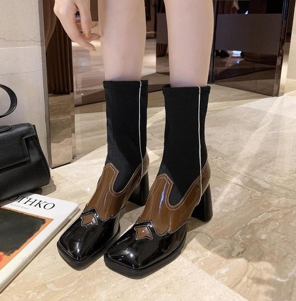 boots mid calf women pu leather round toe high heel boot autumn slip on comfortable booties size 35-39, Black
boots mid calf women pu leather round toe high heel boot autumn slip on comfortable booties size 35-39, Black