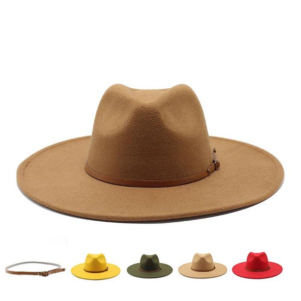wide brim hats autumn fedoras hat for women man red brown belt fascinator fashion ladies outdoor travel jazz cap 9.5cm, Blue;gray
wide brim hats autumn fedoras hat for women man red brown belt fascinator fashion ladies outdoor travel jazz cap 9.5cm, Blue;gray