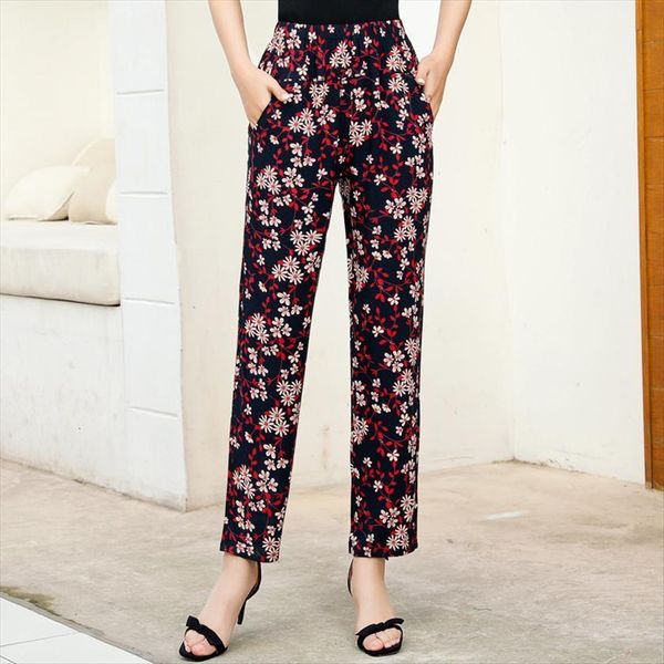 summer harem elastic waist floral women pant print trousers casual vintage ankle length, Black;white
summer harem elastic waist floral women pant print trousers casual vintage ankle length, Black;white
