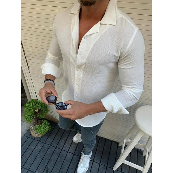 men's casual shirts 2021 style cotton linen spring summer lapel long-sleeved shirt good quality camisas para hombre, White;black
men's casual shirts 2021 style cotton linen spring summer lapel long-sleeved shirt good quality camisas para hombre, White;black