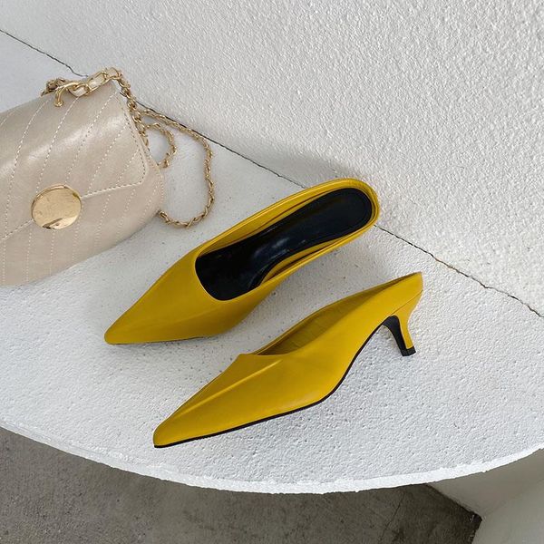 slippers candy color summer women's shoes shallow pointed toe low heels half slip on female mules woman outside slides, Black
slippers candy color summer women's shoes shallow pointed toe low heels half slip on female mules woman outside slides, Black