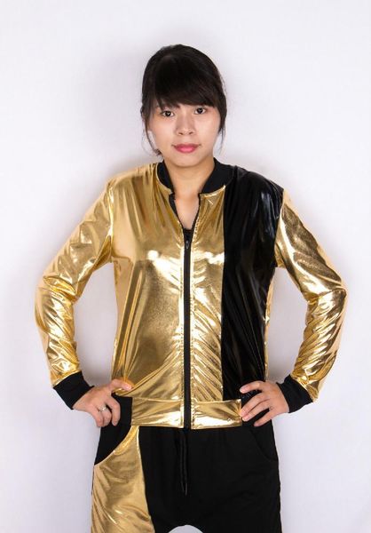 women's jackets fashion women men jacket gold black paillette patchwork zipper silm hip hop stage performance coat, Black;brown
women's jackets fashion women men jacket gold black paillette patchwork zipper silm hip hop stage performance coat, Black;brown