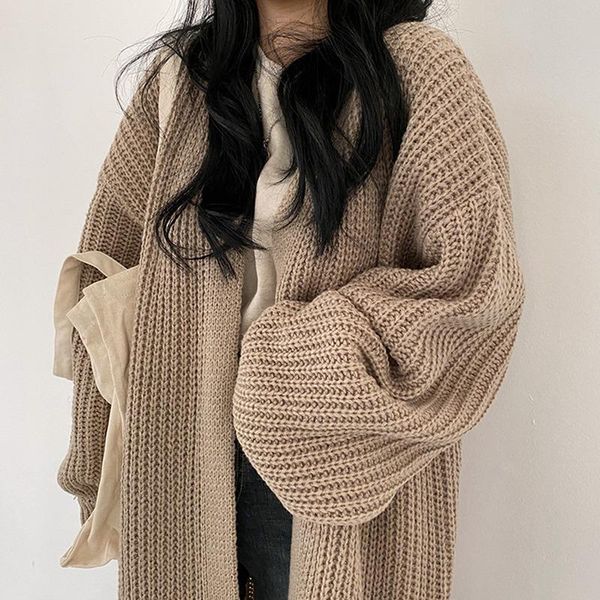 women's knits & tees casual long knitted cardigan women vintage loose sweater coat solid oversized jumper korean fashion clothes, White
women's knits & tees casual long knitted cardigan women vintage loose sweater coat solid oversized jumper korean fashion clothes, White
