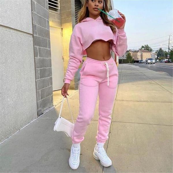 two piece set 2pcs suit womenpant solid color tracksuits hoodies crop long pants fall clothes for, White
two piece set 2pcs suit womenpant solid color tracksuits hoodies crop long pants fall clothes for, White