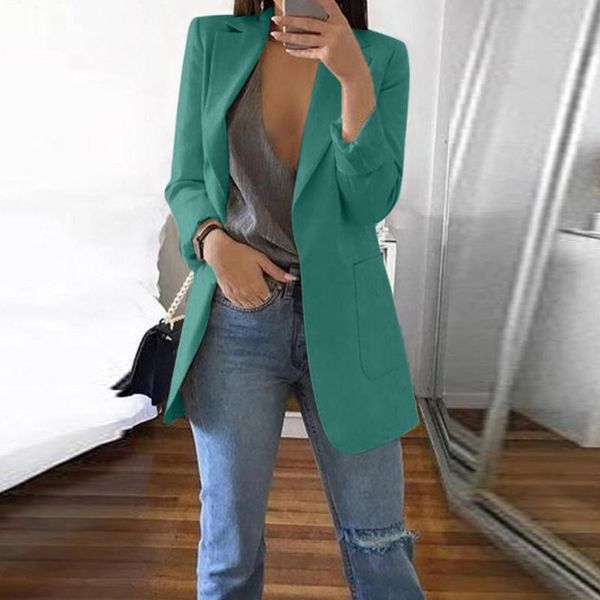 women's suits & blazers casual solid color loose with pocket notched slim long sleeve coat korean fashion temperament office lady, White;black
women's suits & blazers casual solid color loose with pocket notched slim long sleeve coat korean fashion temperament office lady, White;black